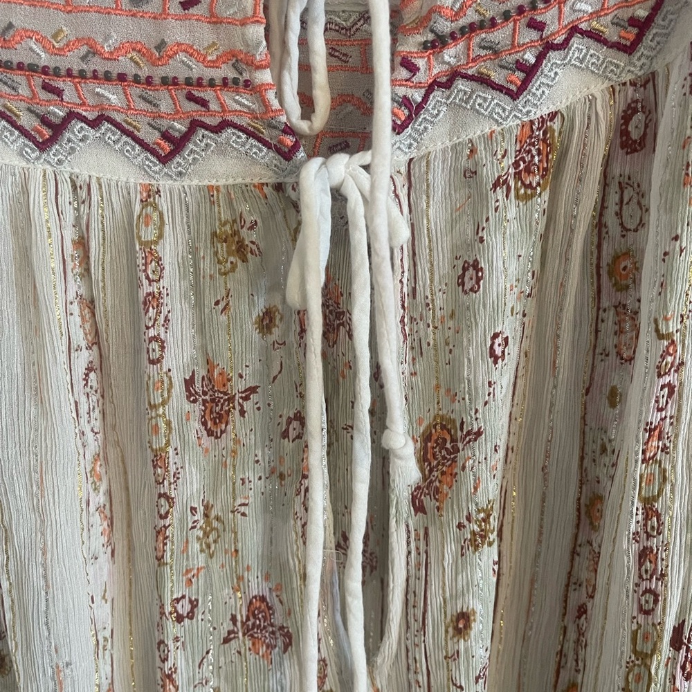Free People Embroidery & Sparkle Boho Dress size medium - Picture 5 of 9